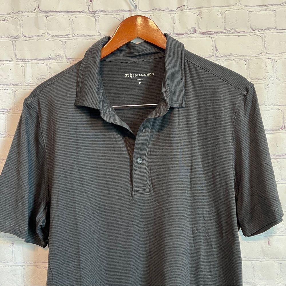 7 Diamonds Men's Green Polo Shirt Short Sleeve